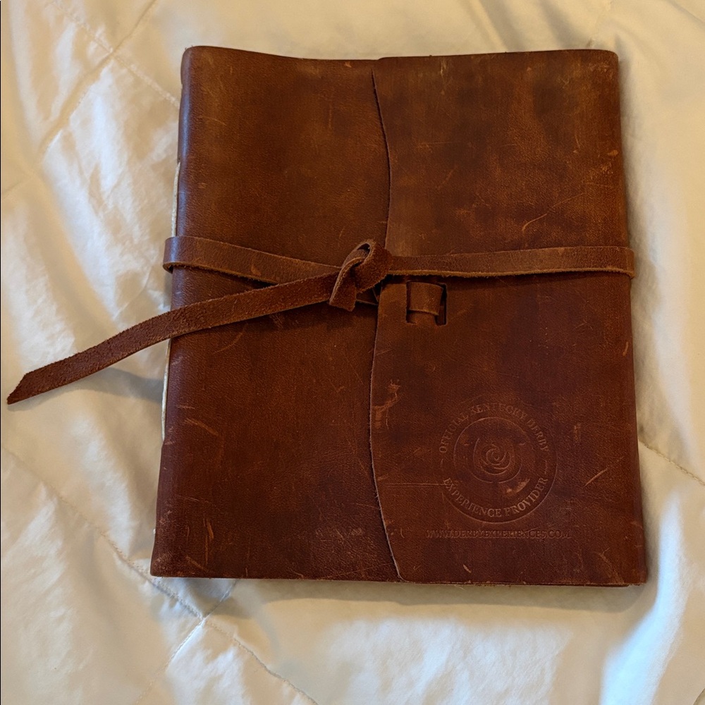 Rustico Brown‎ Leather Kentucky Durby Drawstring Writing Journal Cover Notebook